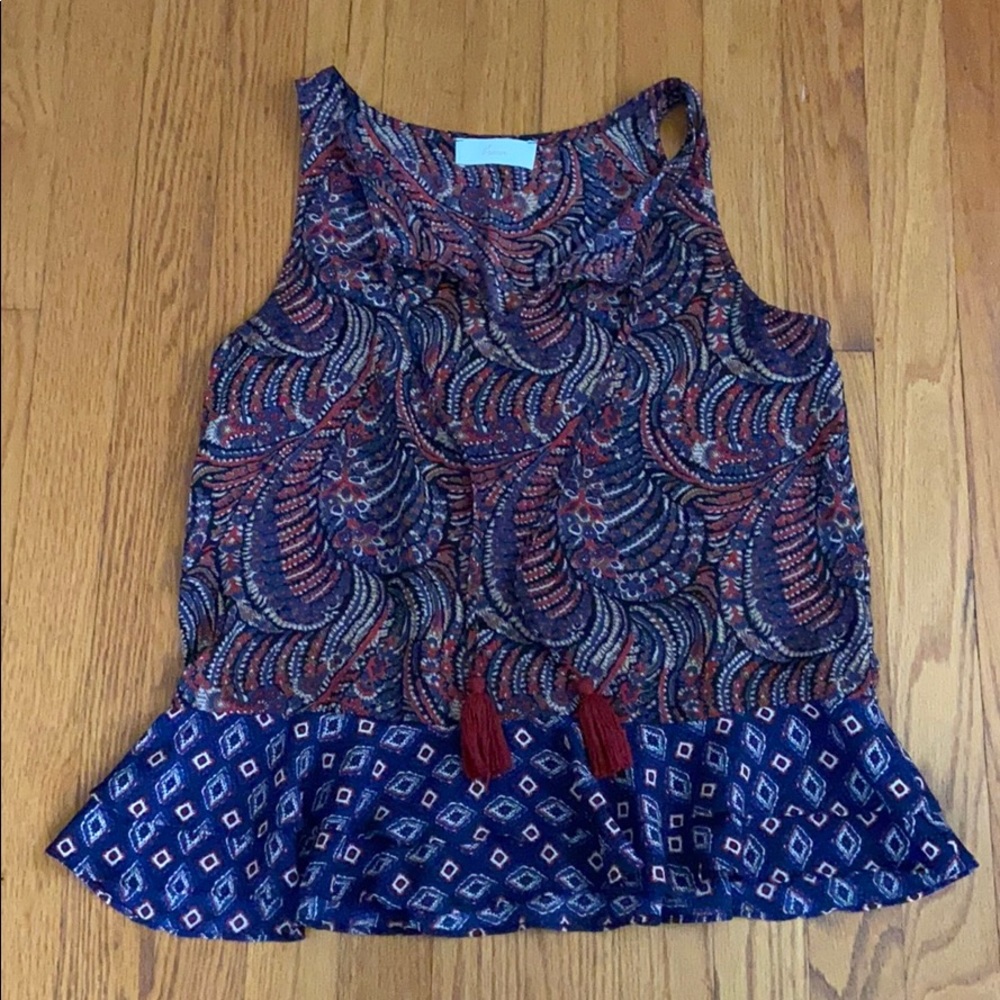 Bohemian sleeveless blouse